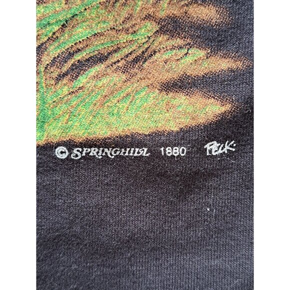 Native American Horse Graphic Black T-Shirt M Gildan Cotton 1990s Vintage Unisex - Picture 2 of 9